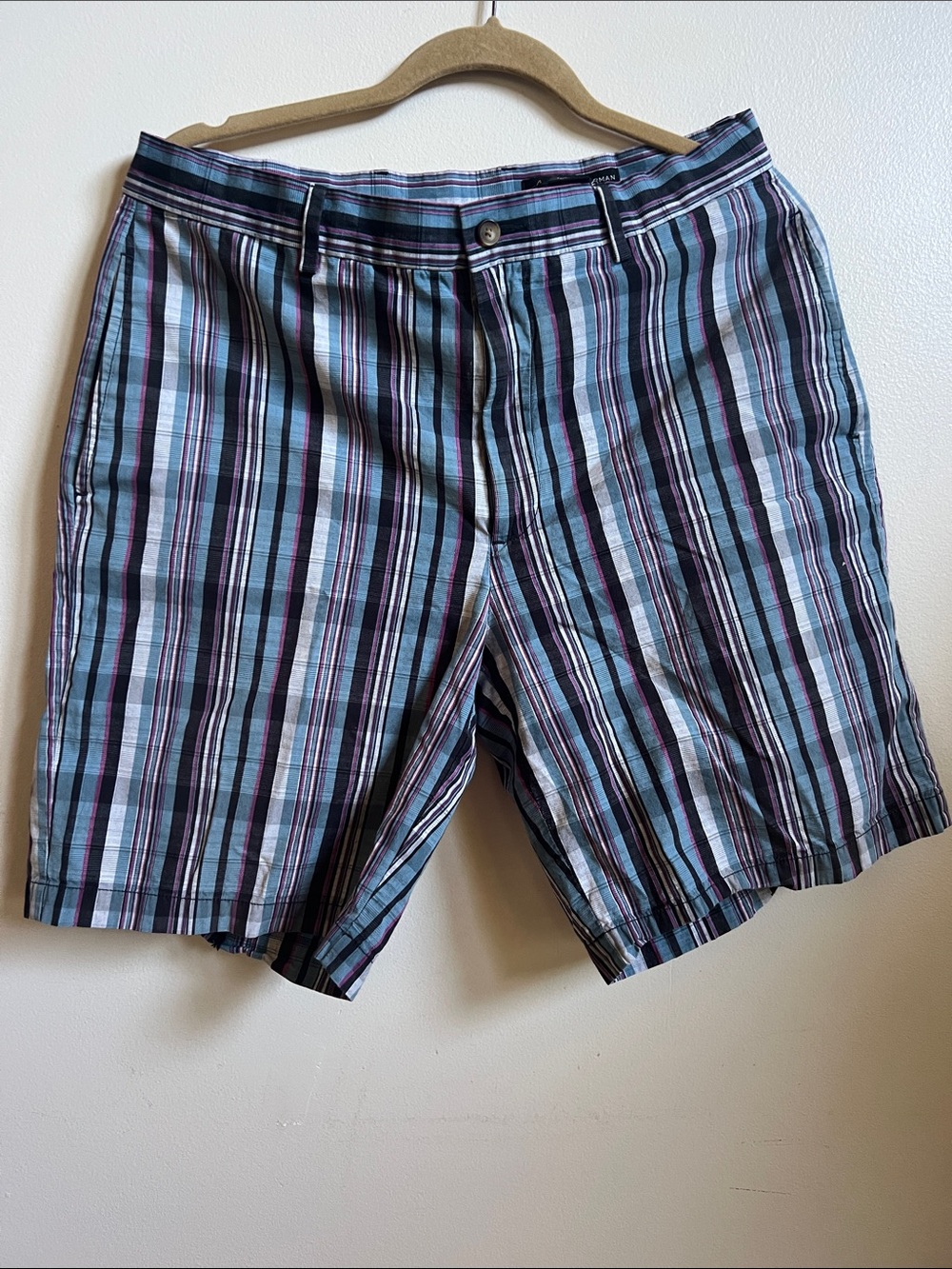 Greg Norman Collection plaid Flat Front Shorts with pockets golf envy